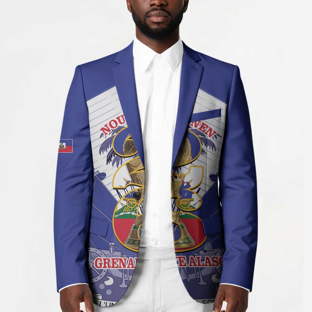 Personalized Les Grenadiers Haiti Football Blazer 2026 Nou Retounen White Version