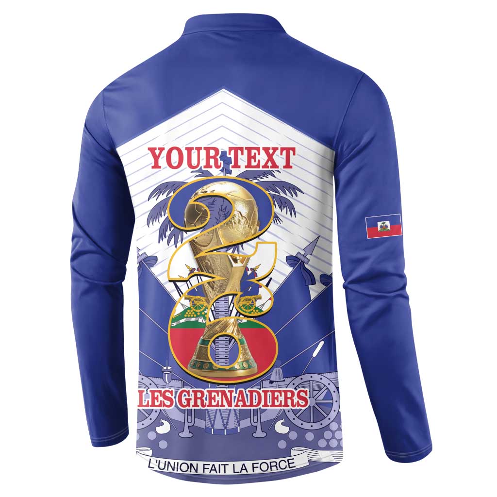 Personalized Les Grenadiers Haiti Football Button Sweatshirt 2026 Nou Retounen White Version