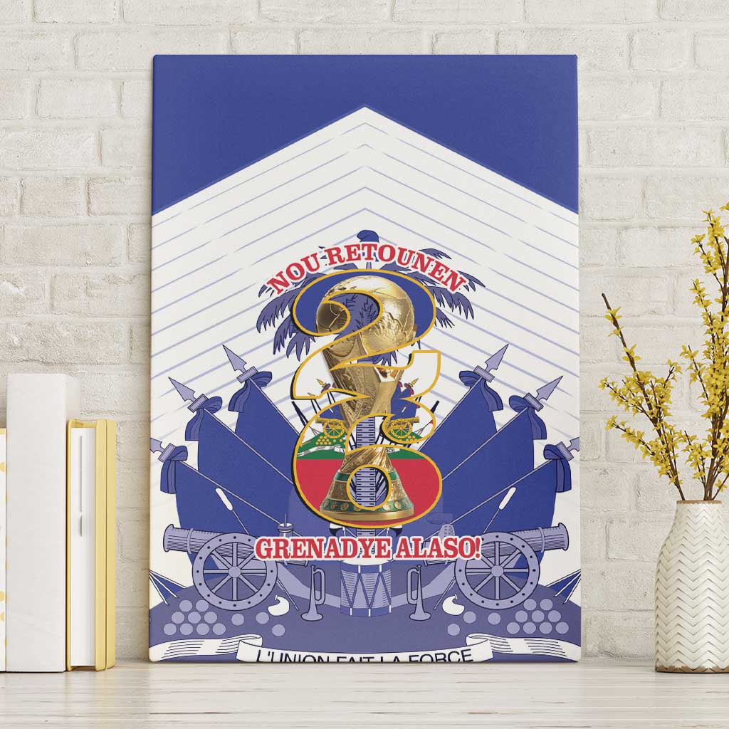 Les Grenadiers Haiti Football Canvas Wall Art 2026 Nou Retounen White Version - African Pride