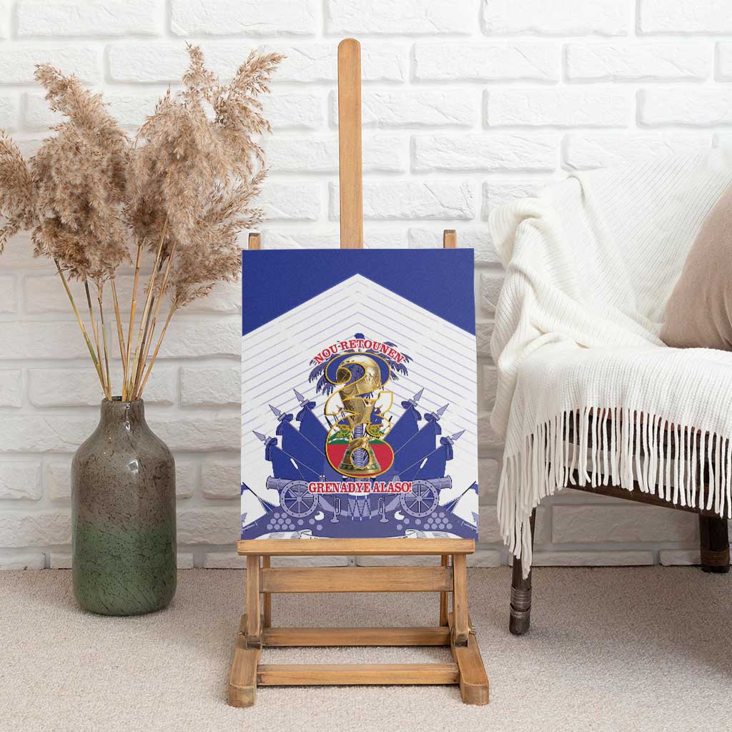 Les Grenadiers Haiti Football Canvas Wall Art 2026 Nou Retounen White Version - African Pride