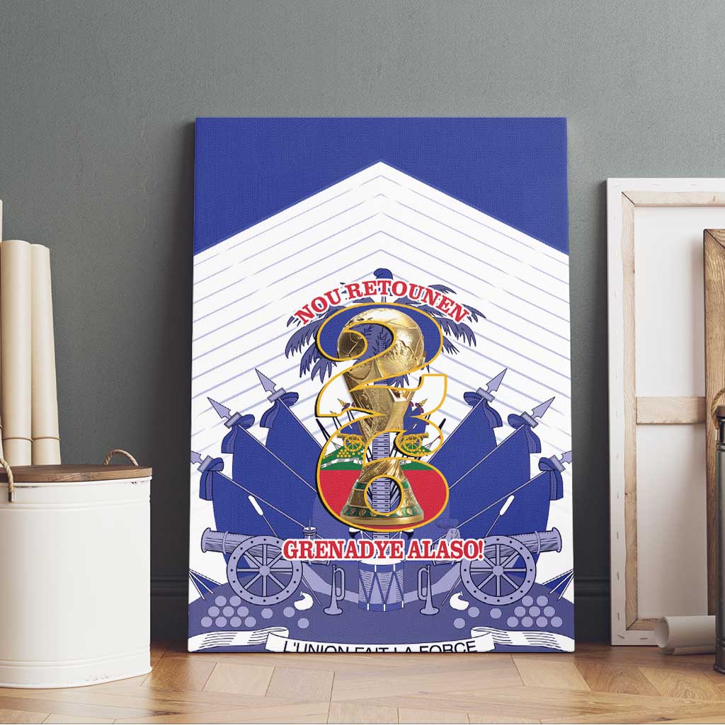 Les Grenadiers Haiti Football Canvas Wall Art 2026 Nou Retounen White Version - African Pride