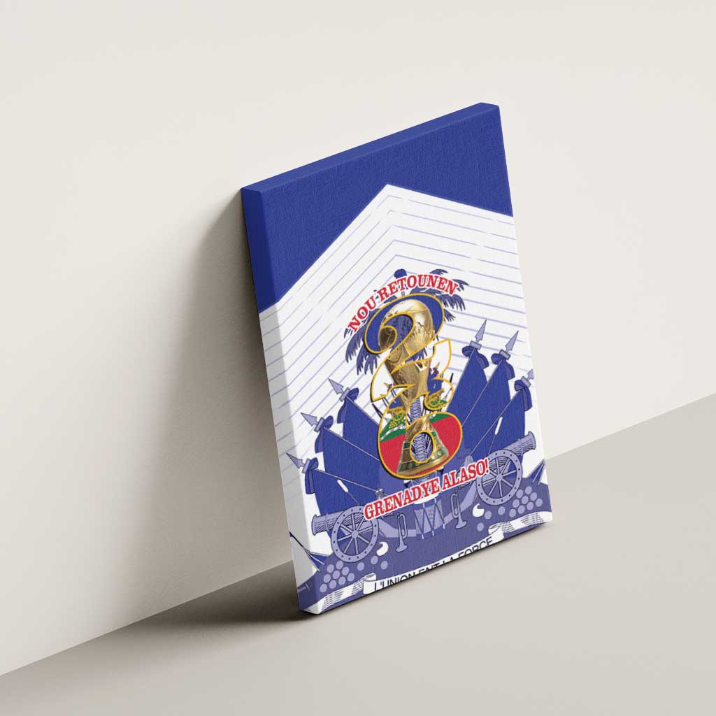 Les Grenadiers Haiti Football Canvas Wall Art 2026 Nou Retounen White Version - African Pride