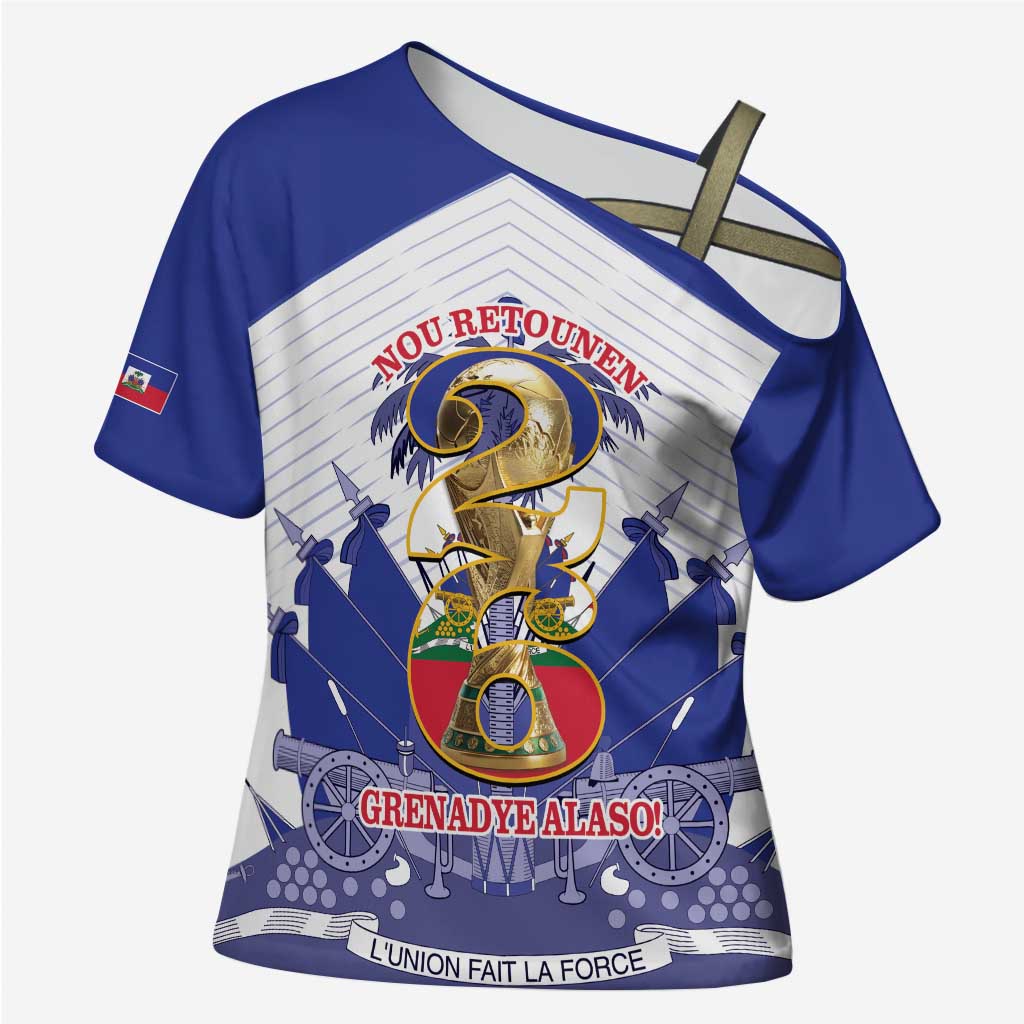 Personalized Les Grenadiers Haiti Football Cross Shoulder Shirt 2026 Nou Retounen White Version