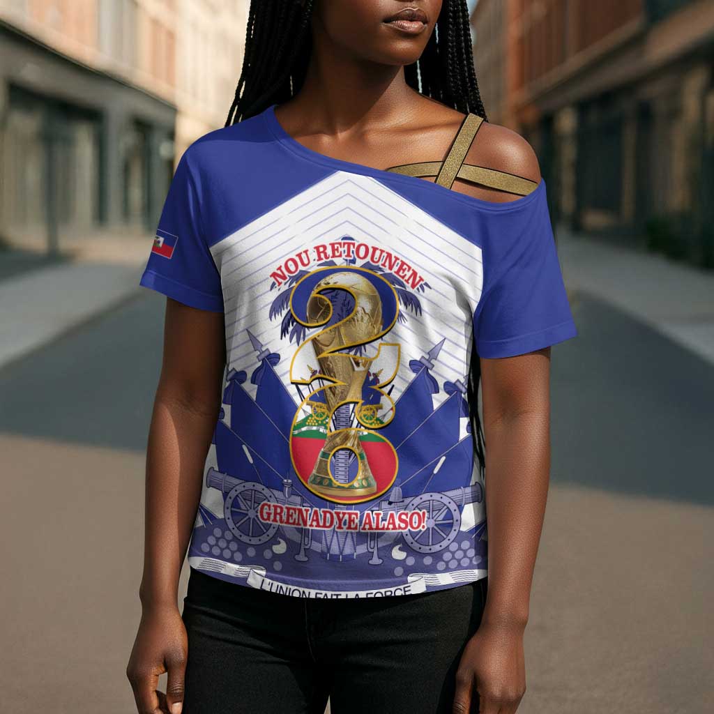 Personalized Les Grenadiers Haiti Football Cross Shoulder Shirt 2026 Nou Retounen White Version