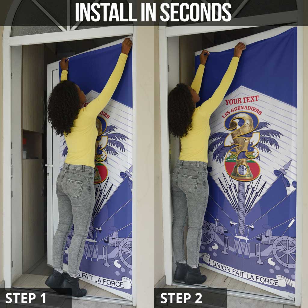 Personalized Les Grenadiers Haiti Football Door Cover 2026 Nou Retounen White Version