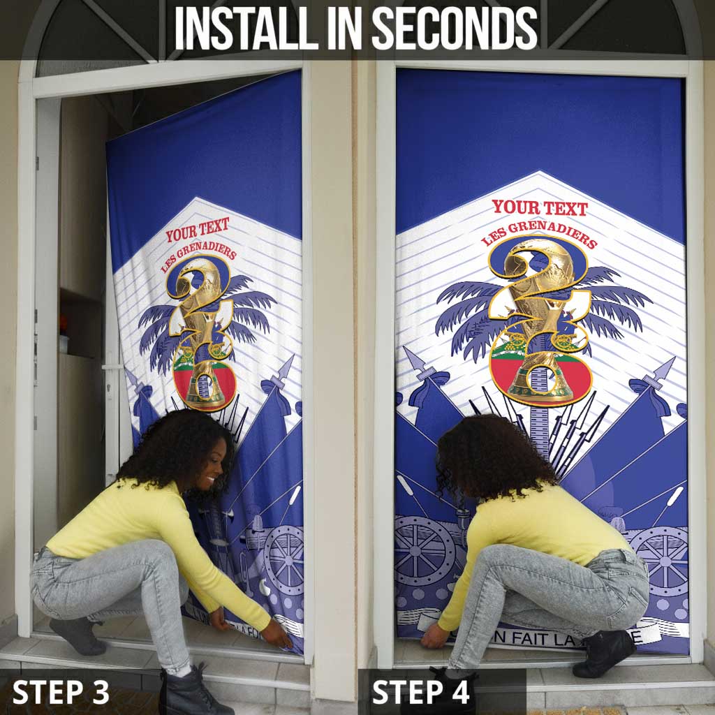 Personalized Les Grenadiers Haiti Football Door Cover 2026 Nou Retounen White Version
