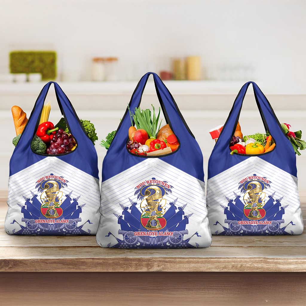 Les Grenadiers Haiti Football Grocery Bag 2026 Nou Retounen White Version - African Pride