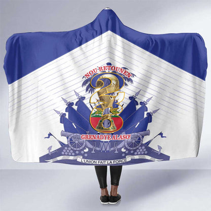Les Grenadiers Haiti Football Hooded Blanket 2026 Nou Retounen White Version - African Pride