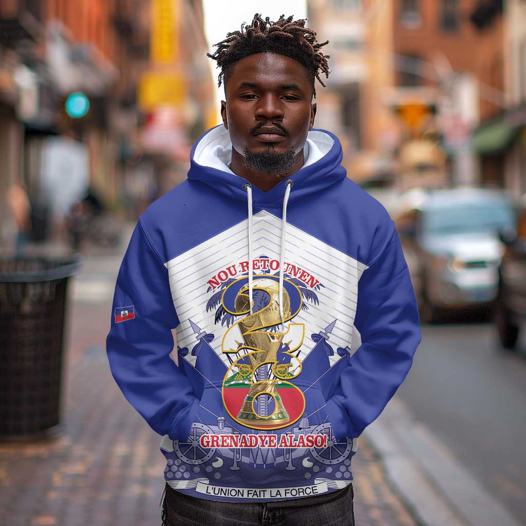 Personalized Les Grenadiers Haiti Football Hoodie 2026 Nou Retounen White Version - African Pride