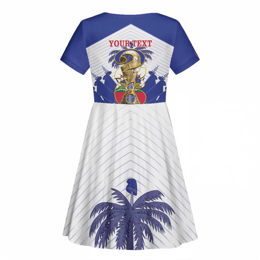 Personalized Les Grenadiers Haiti Football Kid Short Sleeve Dress 2026 Nou Retounen White Version - African Pride