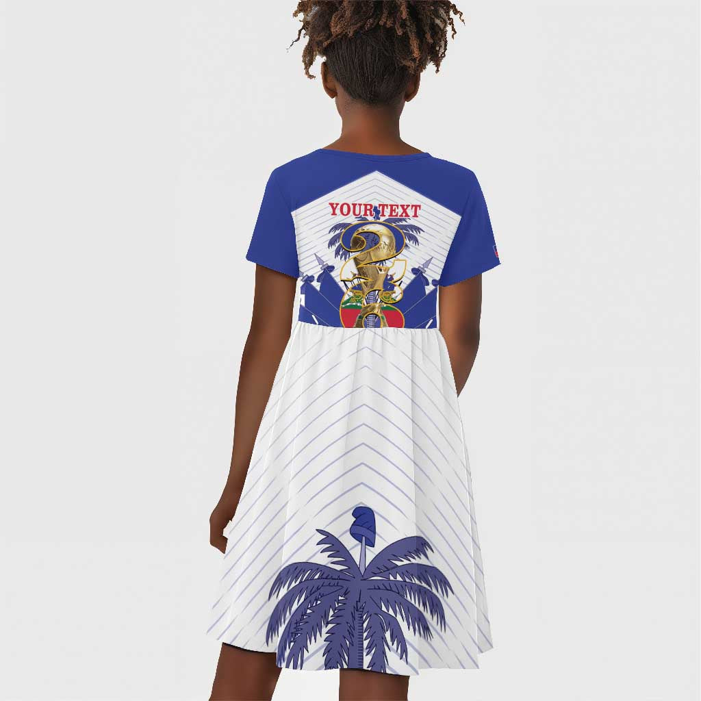 Personalized Les Grenadiers Haiti Football Kid Short Sleeve Dress 2026 Nou Retounen White Version - African Pride