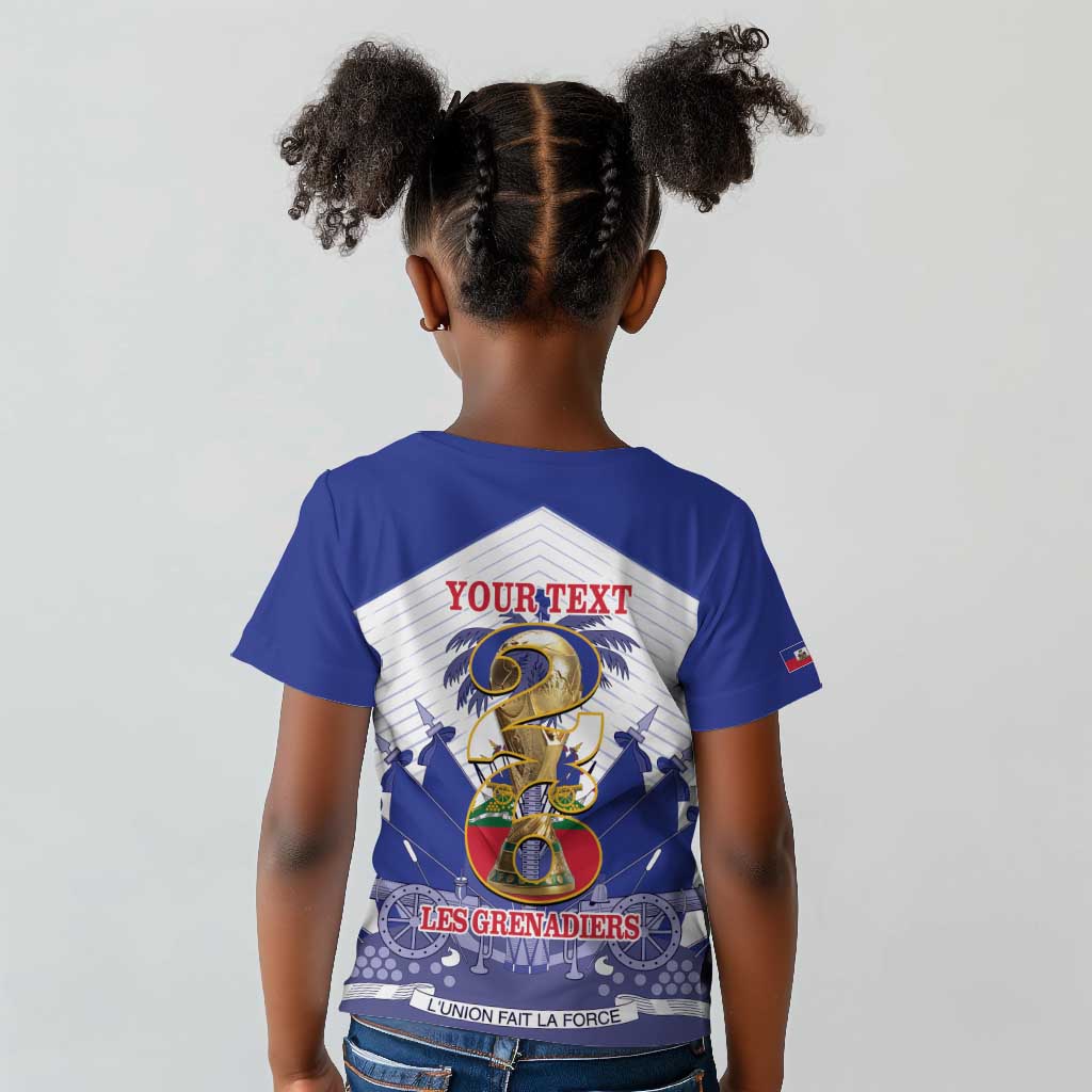 Personalized Les Grenadiers Haiti Football Kid T shirt 2026 Nou Retounen White Version - African Pride