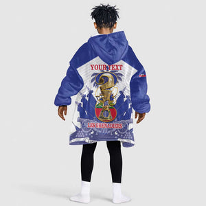 Personalized Les Grenadiers Haiti Football Kid Wearable Blanket Hoodie 2026 Nou Retounen White Version - African Pride