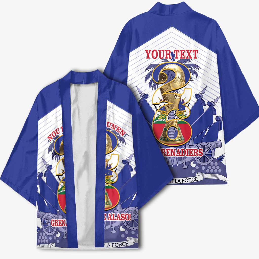 Personalized Les Grenadiers Haiti Football Kimono 2026 Nou Retounen White Version