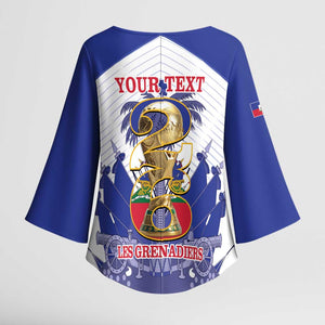 Personalized Les Grenadiers Haiti Football Kimono Sleeve Blouse 2026 Nou Retounen White Version