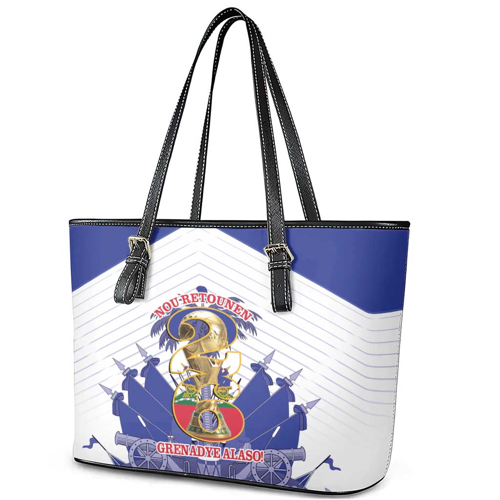 Les Grenadiers Haiti Football Leather Tote Bag 2026 Nou Retounen White Version - African Pride