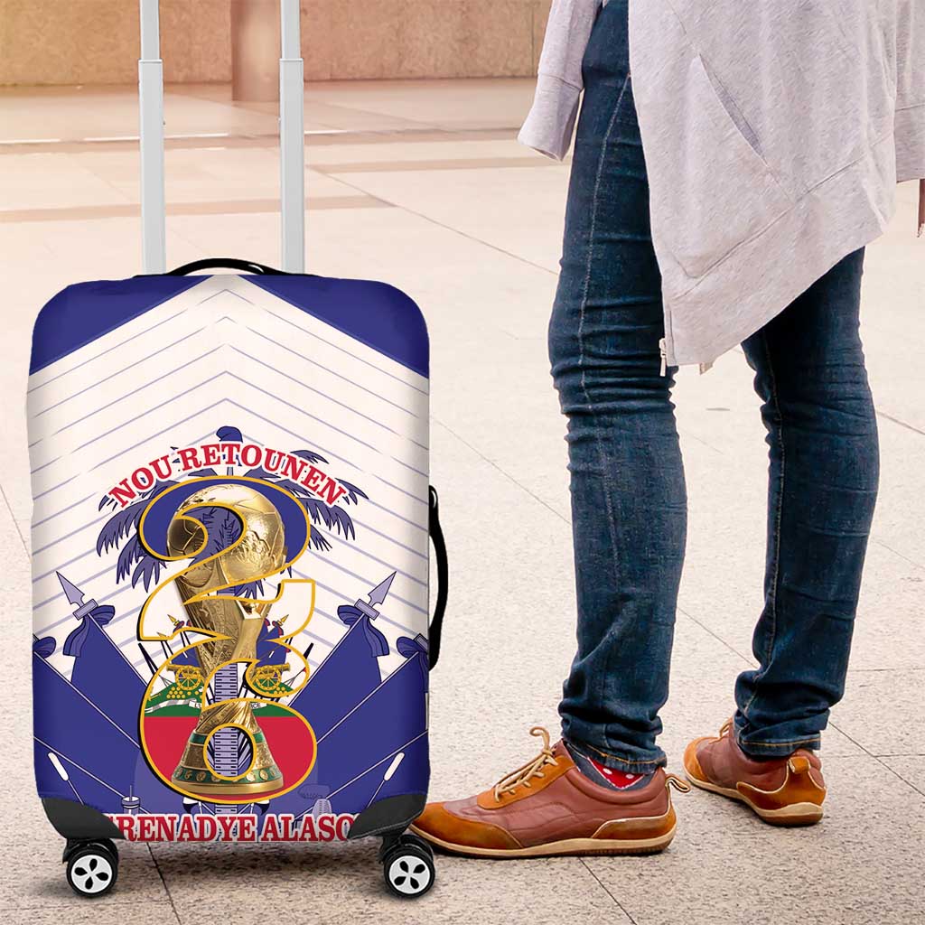 Les Grenadiers Haiti Football Luggage Cover 2026 Nou Retounen White Version - African Pride