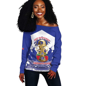 Personalized Les Grenadiers Haiti Football Off Shoulder Sweater 2026 Nou Retounen White Version - African Pride