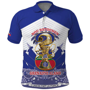 Personalized Les Grenadiers Haiti Football Polo Shirt 2026 Nou Retounen White Version - African Pride