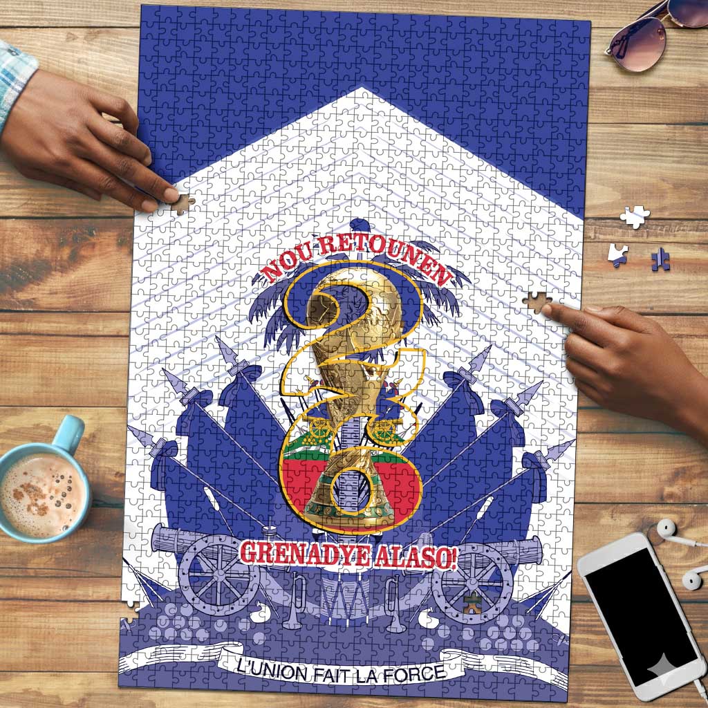 Les Grenadiers Haiti Football Puzzle 2026 Nou Retounen White Version