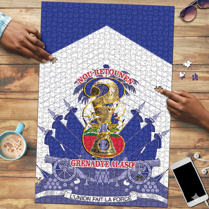 Les Grenadiers Haiti Football Puzzle 2026 Nou Retounen White Version
