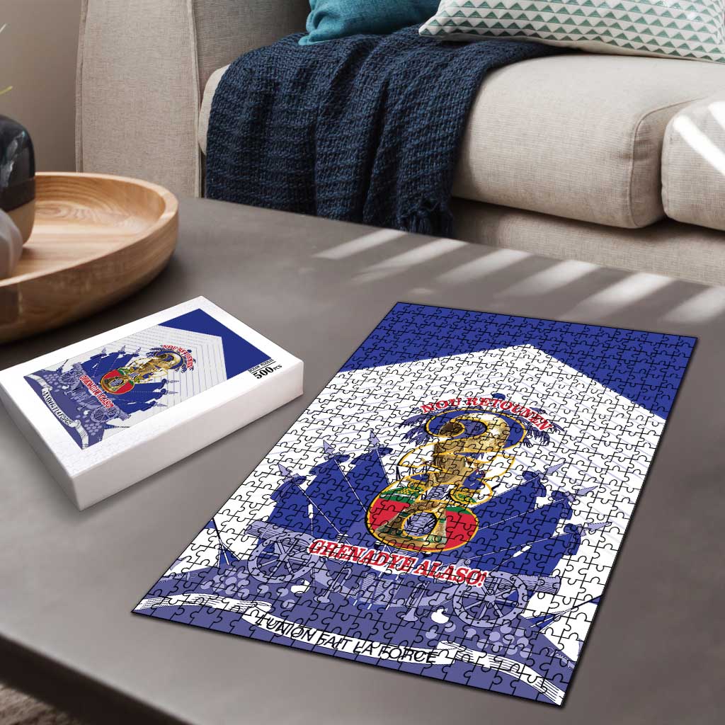 Les Grenadiers Haiti Football Puzzle 2026 Nou Retounen White Version