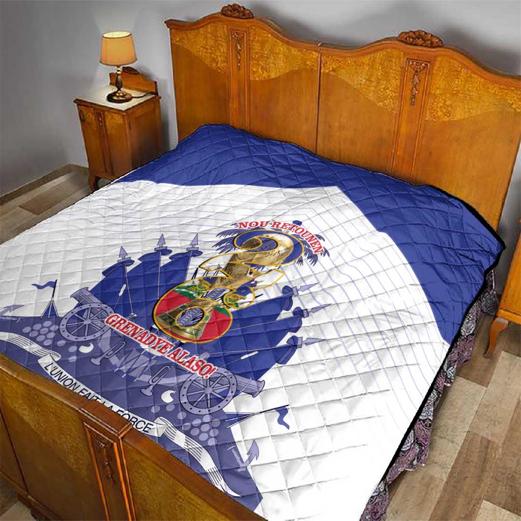 Les Grenadiers Haiti Football Quilt 2026 Nou Retounen White Version - African Pride