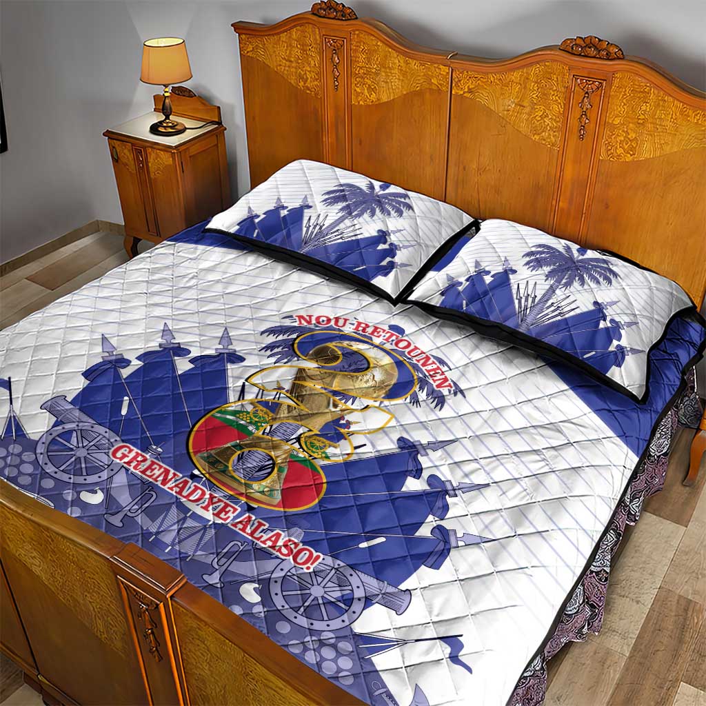Les Grenadiers Haiti Football Quilt Bed Set 2026 Nou Retounen White Version - African Pride
