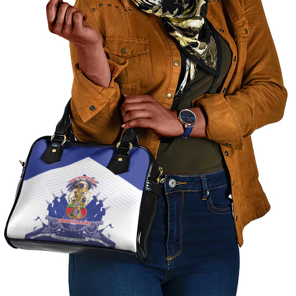 Les Grenadiers Haiti Football Shoulder Handbag 2026 Nou Retounen White Version - African Pride