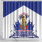 Les Grenadiers Haiti Football Shower Curtain 2026 Nou Retounen White Version - African Pride