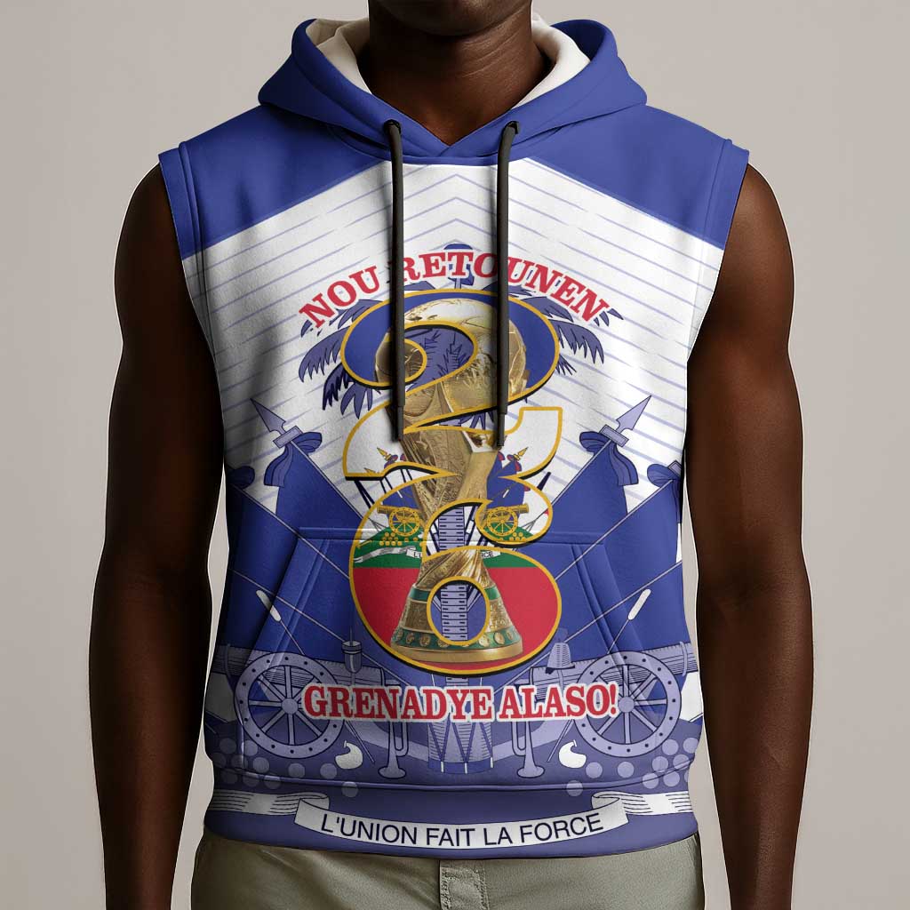 Personalized Les Grenadiers Haiti Football Sleeveless Hoodie 2026 Nou Retounen White Version - African Pride