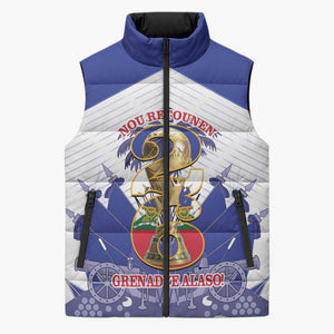 Personalized Les Grenadiers Haiti Football Sleeveless Puffer Jacket 2026 Nou Retounen White Version