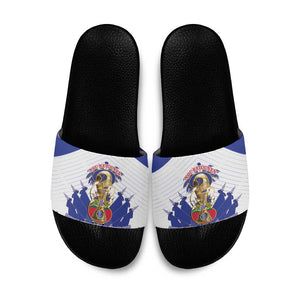 Les Grenadiers Haiti Football Slide Sandals 2026 Nou Retounen White Version