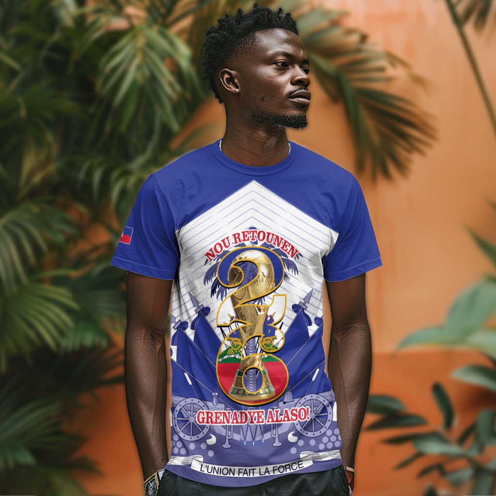 Personalized Les Grenadiers Haiti Football T shirt 2026 Nou Retounen White Version LT14