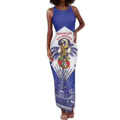Personalized Les Grenadiers Haiti Football Tank Maxi Dress 2026 Nou Retounen White Version - African Pride