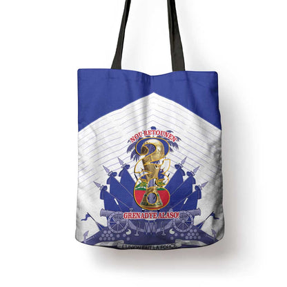 Les Grenadiers Haiti Football Tote Bag 2026 Nou Retounen White Version
