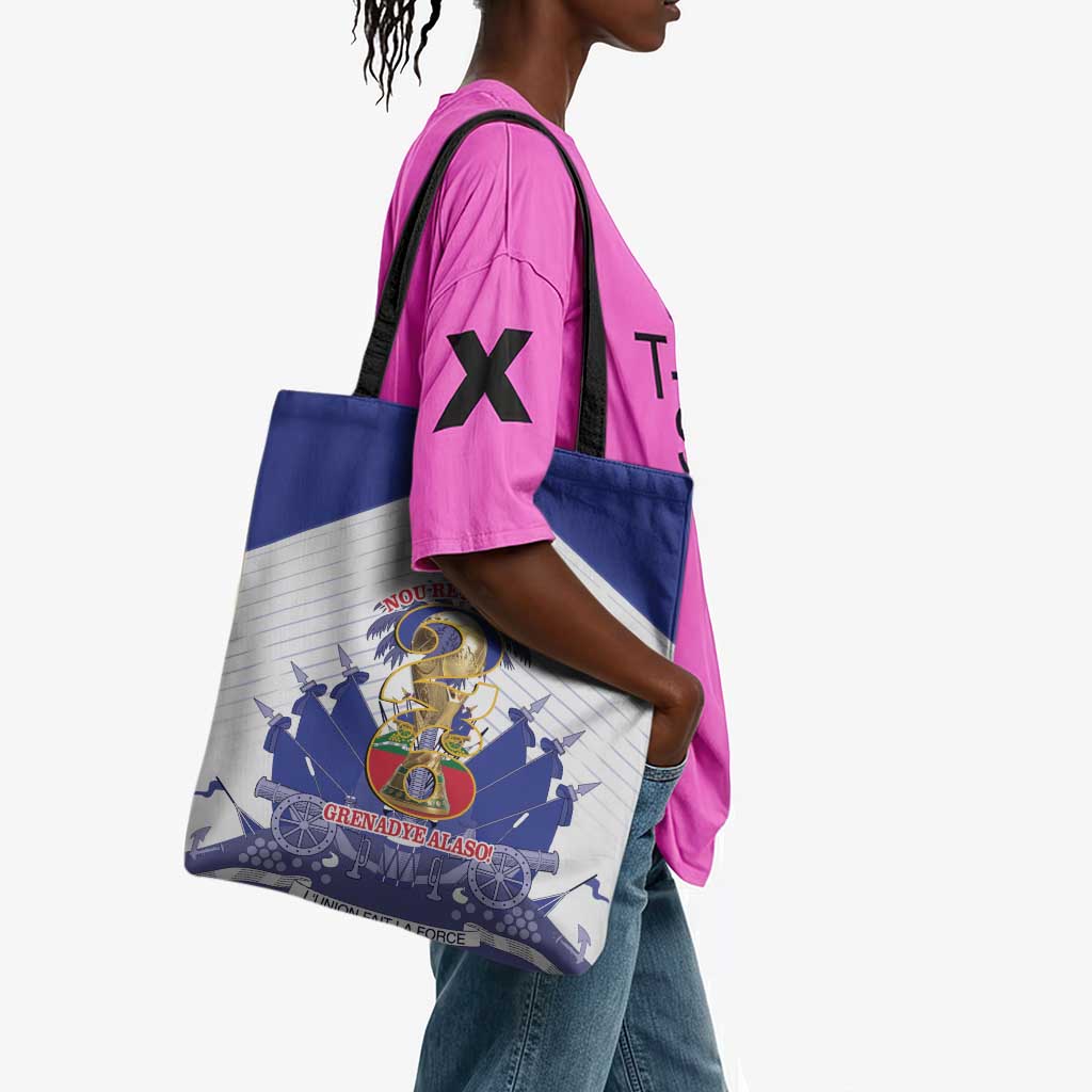 Les Grenadiers Haiti Football Tote Bag 2026 Nou Retounen White Version
