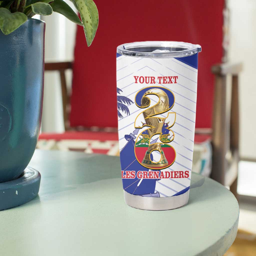 Personalized Les Grenadiers Haiti Football Tumbler Cup 2026 Nou Retounen White Version - African Pride