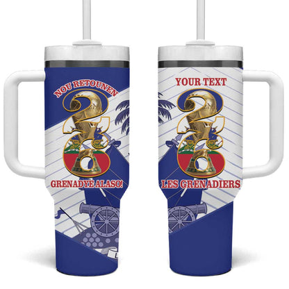 Personalized Les Grenadiers Haiti Football Tumbler With Handle 2026 Nou Retounen White Version - African Pride