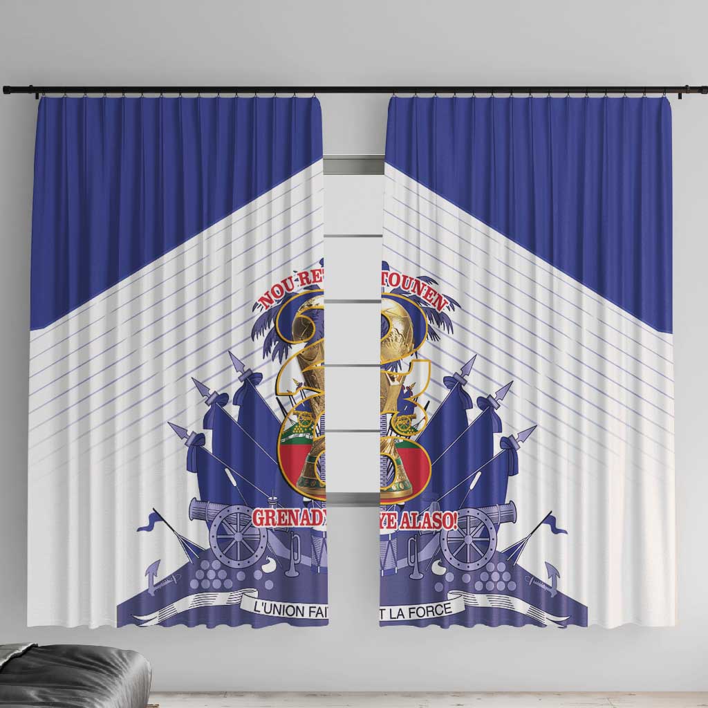 Les Grenadiers Haiti Football Window Curtain 2026 Nou Retounen White Version - African Pride