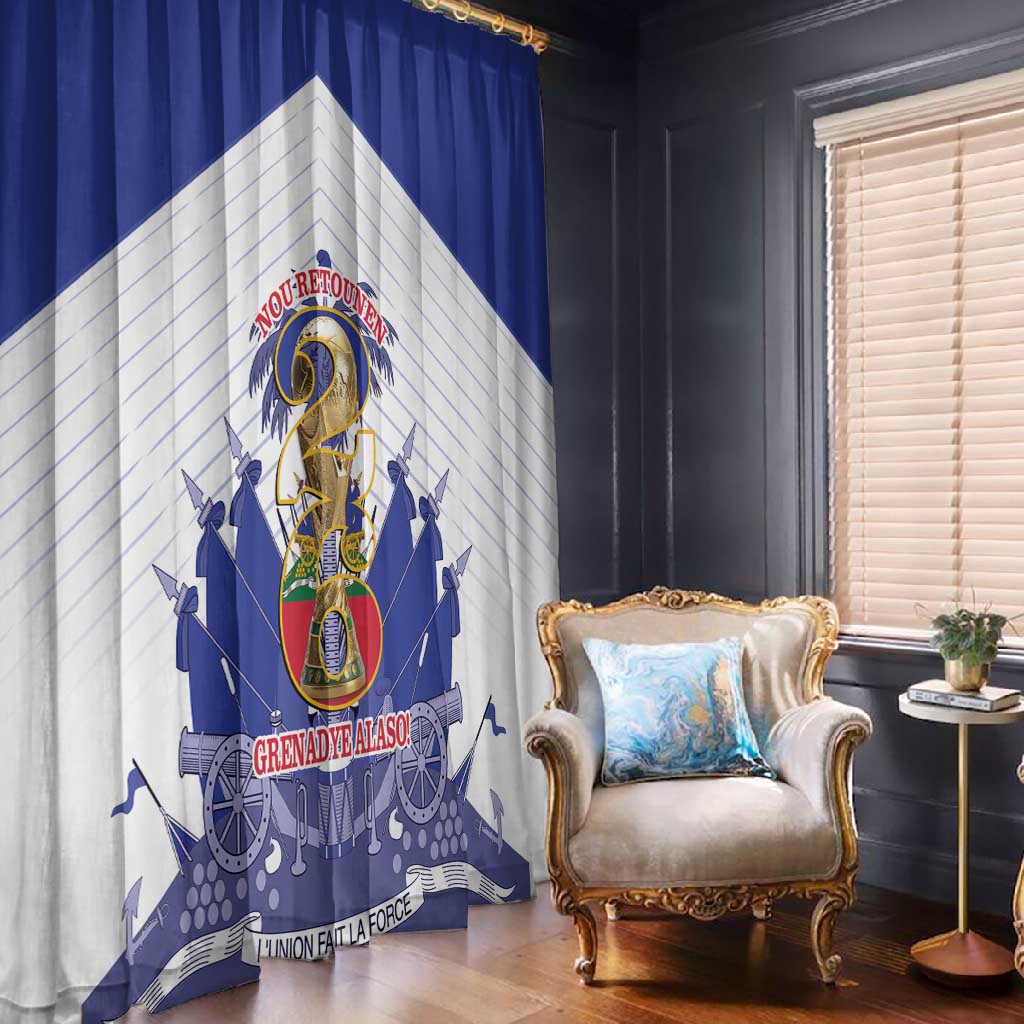 Les Grenadiers Haiti Football Window Curtain 2026 Nou Retounen White Version - African Pride