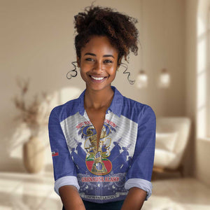 Personalized Les Grenadiers Haiti Football Women Casual Shirt 2026 Nou Retounen White Version - African Pride