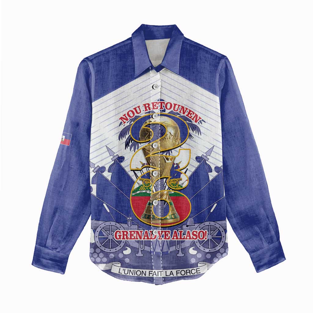 Personalized Les Grenadiers Haiti Football Women Casual Shirt 2026 Nou Retounen White Version - African Pride