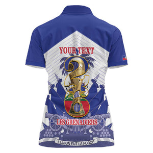 Personalized Les Grenadiers Haiti Football Women Polo Shirt 2026 Nou Retounen White Version - African Pride