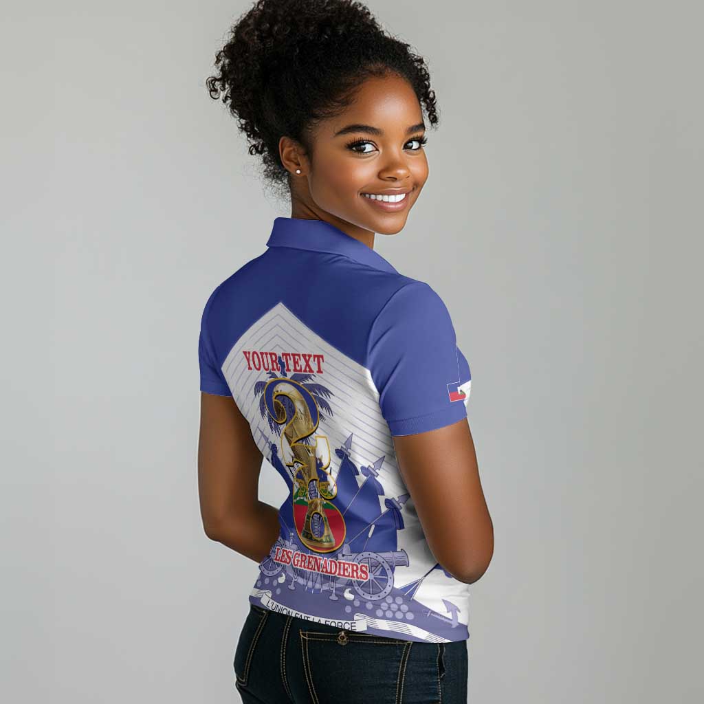 Personalized Les Grenadiers Haiti Football Women Polo Shirt 2026 Nou Retounen White Version - African Pride