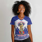 Personalized Les Grenadiers Haiti Football Women V-Neck T-Shirt 2026 Nou Retounen White Version LT14
