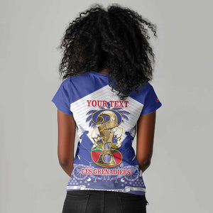 Personalized Les Grenadiers Haiti Football Women V-Neck T-Shirt 2026 Nou Retounen White Version - African Pride
