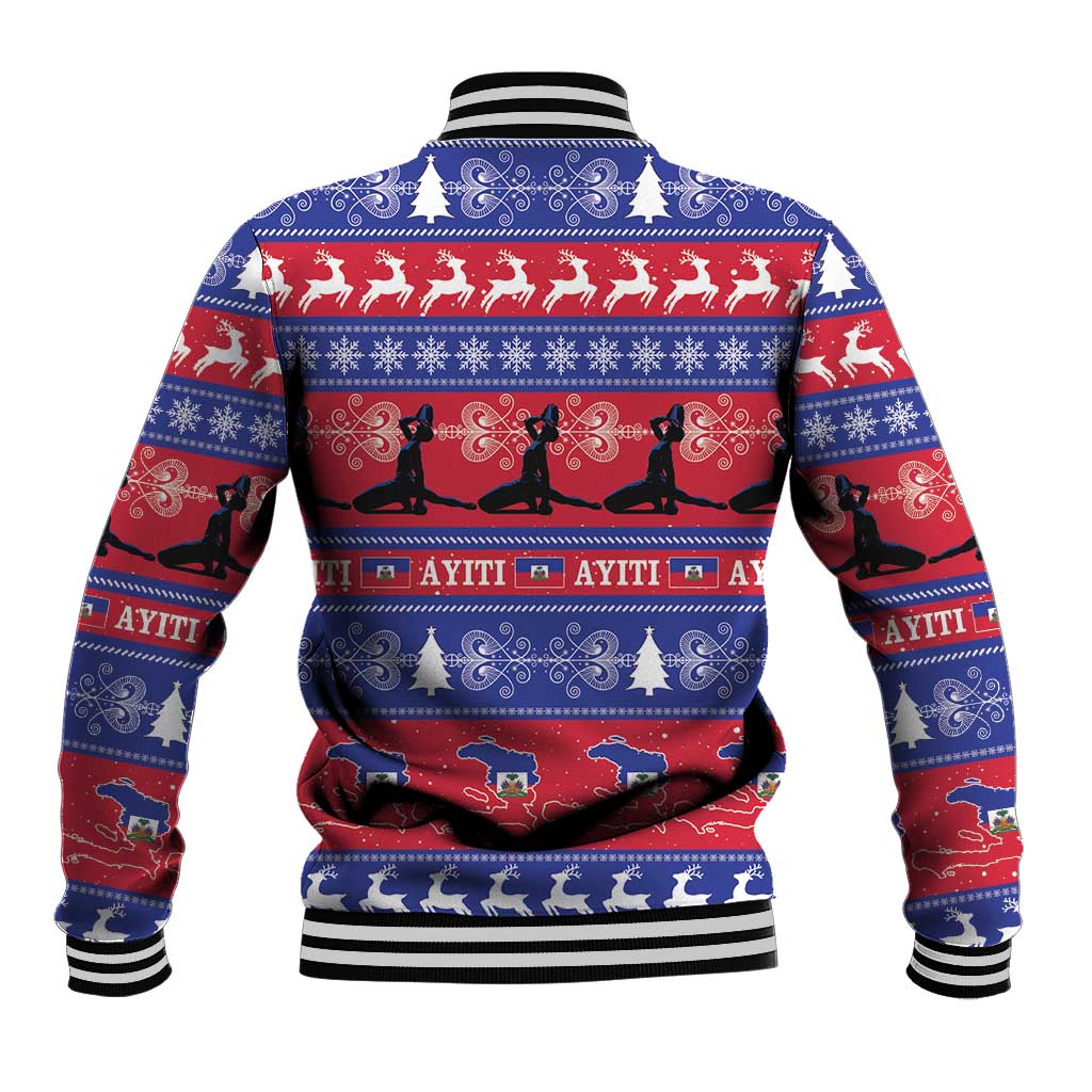 Afro Haiti Christmas Baseball Jacket Jwaye Nwel Ayiti Neg Marron Veve Vodou - African Pride