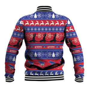 Afro Haiti Christmas Baseball Jacket Jwaye Nwel Ayiti Neg Marron Veve Vodou - African Pride
