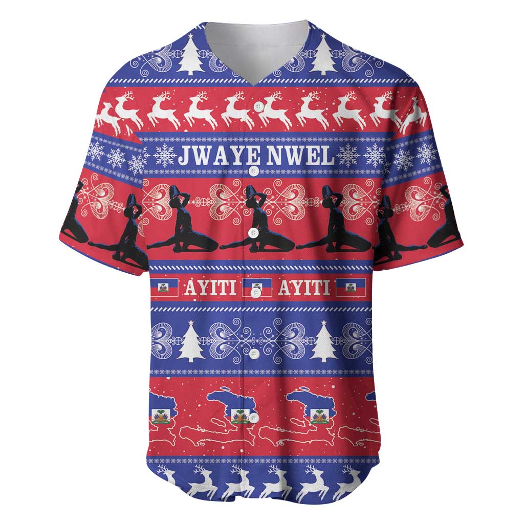 Afro Haiti Christmas Baseball Jersey Jwaye Nwel Ayiti Neg Marron Veve Vodou LT14
